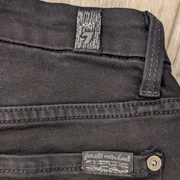 7FAMK Black High Waisted B(air) Denim Size 25 - Picture 7 of 9